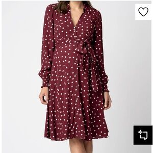 Polka Dot Burgundy Dress